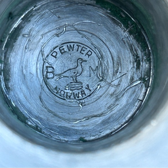 Vintage Mid Century BRODRENE MYLIUS B M Norway Pewter Candlesticks CANDLE HOLDER - Picture 5 of 9